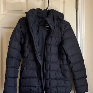 The North Face Black Quilted Hooded Down Coat